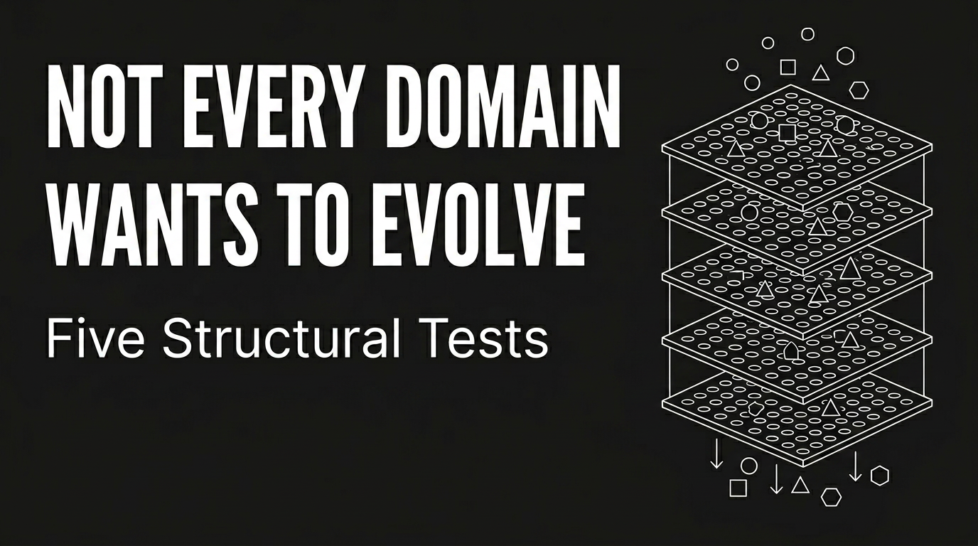 Not Every Domain Wants to Evolve — Five Structural Tests