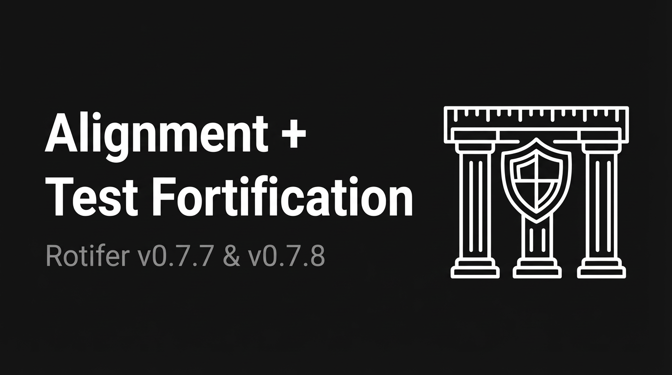 Rotifer v0.7.7 & v0.7.8：Alignment + Test Fortification — Trust Shield 前的两道地基